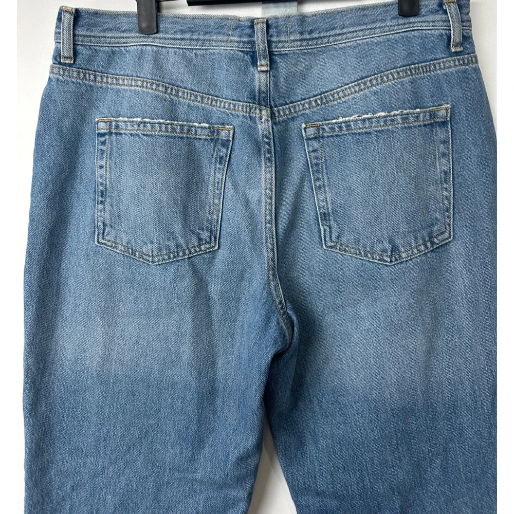 WE THE FREE BLUE JEANS SIZE 31 FREE PEOPLE BUTTON FLY RAW HEM HIGH RISE Boho A51 - Picture 5 of 8